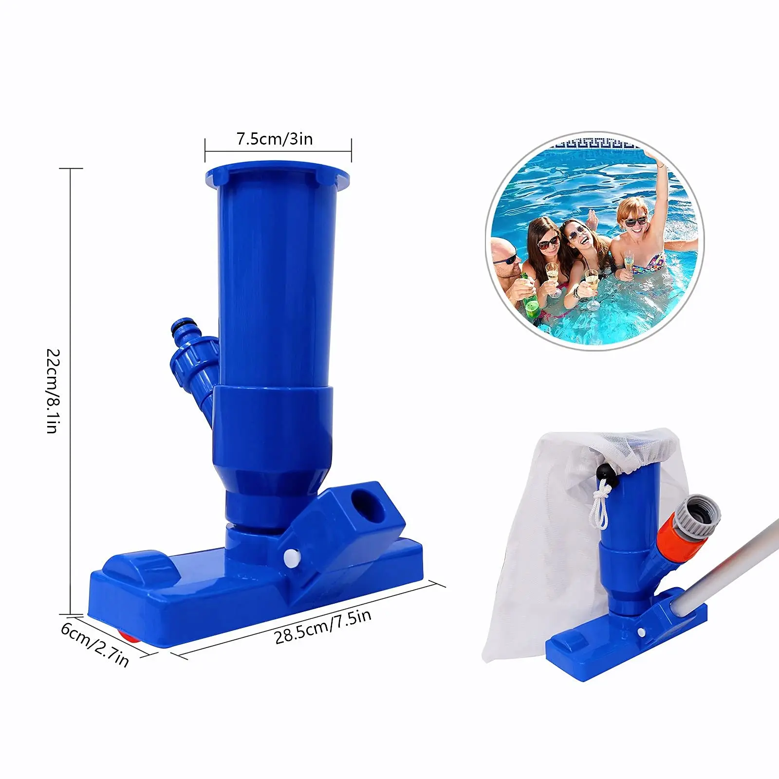 Pool Jet Vacuum Cleaner Kit With Telescopic Pole For Outdoor Swimming