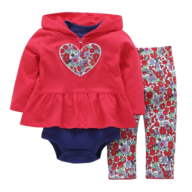 Модный комплект из 3 предметов, комбинезоны, детские комбинезоны с курткой, комбинезон для новорожденных