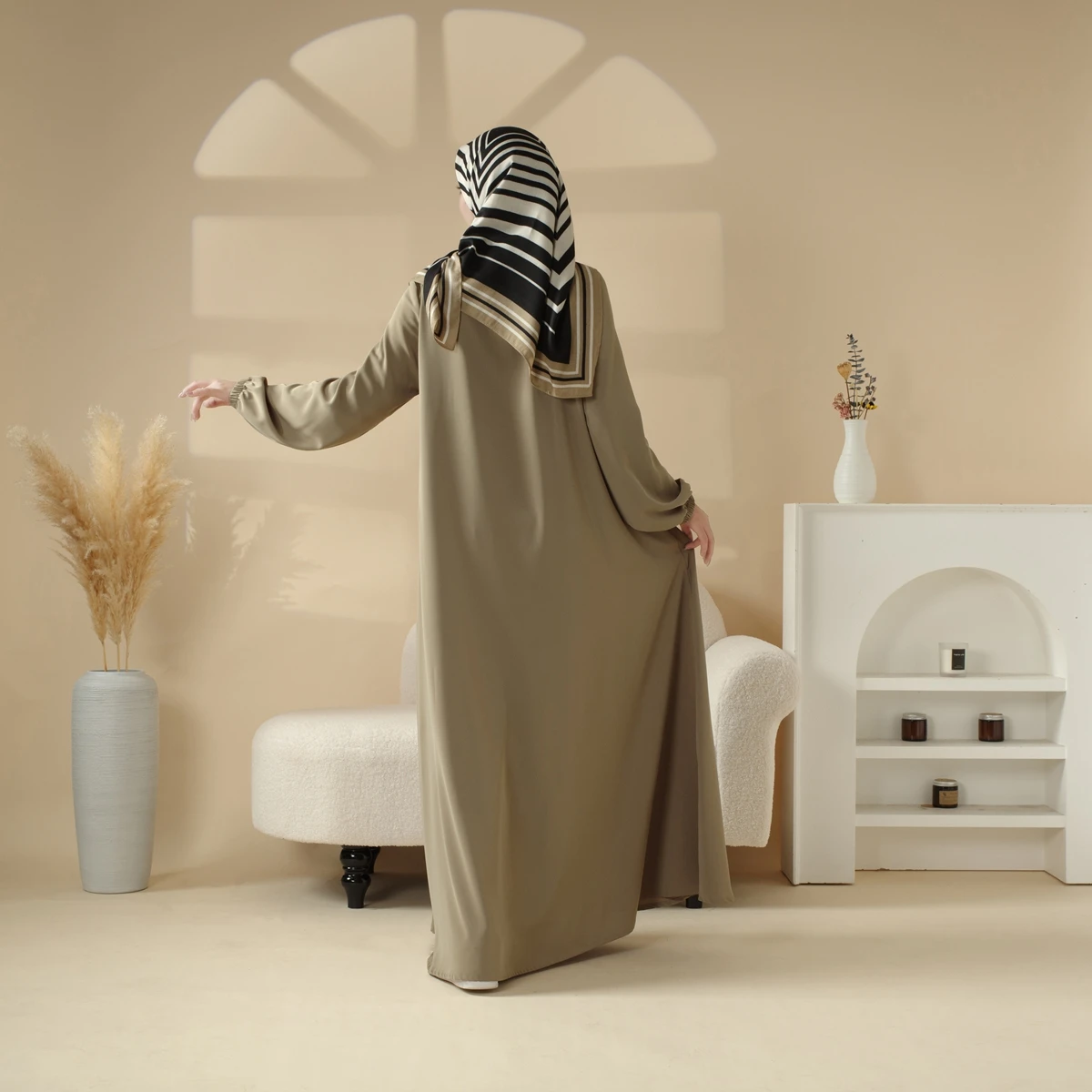 Essential Premium Versatile Pockets Umbrella Cut Abaya Muslim Long Sleeve Dress Prayer Abaya Islamic Clothes Keffiyeh Abaya