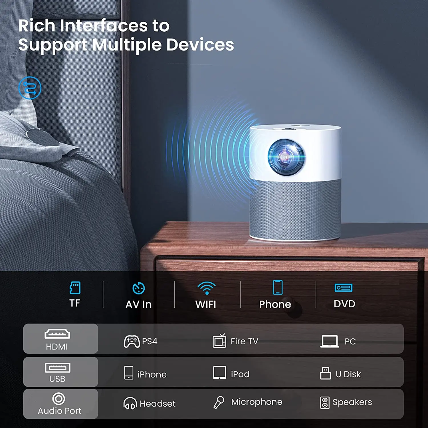 New Arrival Salange P40 Smart Projector 5000 Lumens 1080P Projectors Home Theater Movie Support 4K Projector