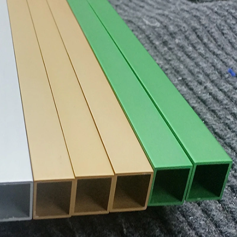 Railing Square Natural Aluminium Extrusion Tubing Extrude Colorful Wood Finish Tube Outdoor Aluminum Profile Pipe