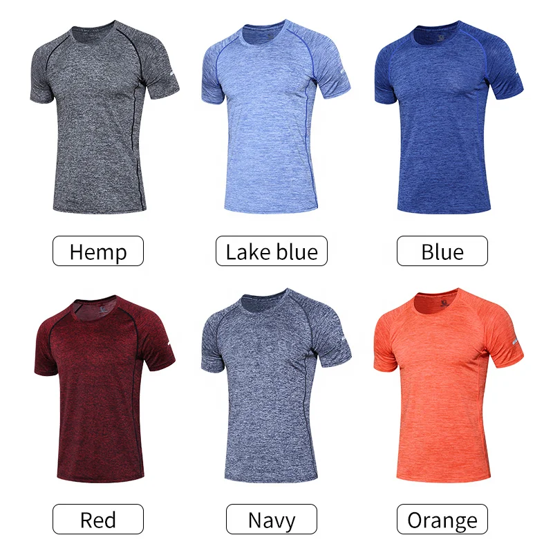 JL0327B Mens Fitness Sports T Shirt Mens Breathable O-Neck T Shirt Gym Fitness Quick Dry T-Shirts for Men