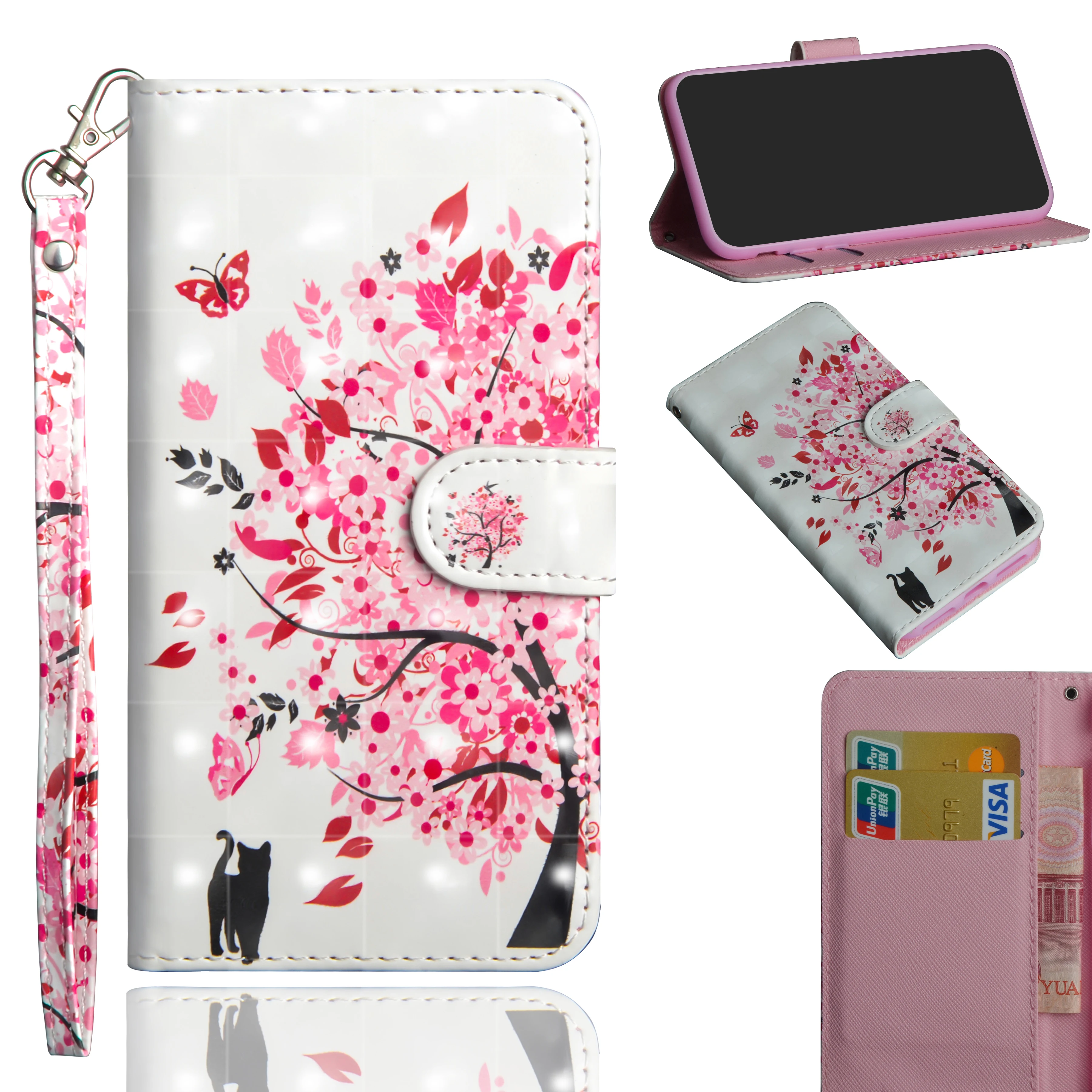 3D Colored Painting PU Leather Flip Lanyard Wallet Phone Case For Samsung Galaxy A71