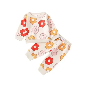 High Quality Design Sweatshirt Jogger Pants Two Piece Set Custom Printed Girls Clothing Sets 6-7 Years