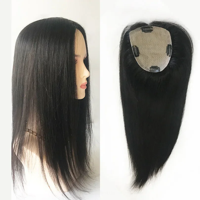 6x6 Zoll Seide Haut Basis Menschliches Haar Topper Jungfrau Europäischen Haar Toupet Clips Haarteil Natürliche Kopfhaut_voghion.com