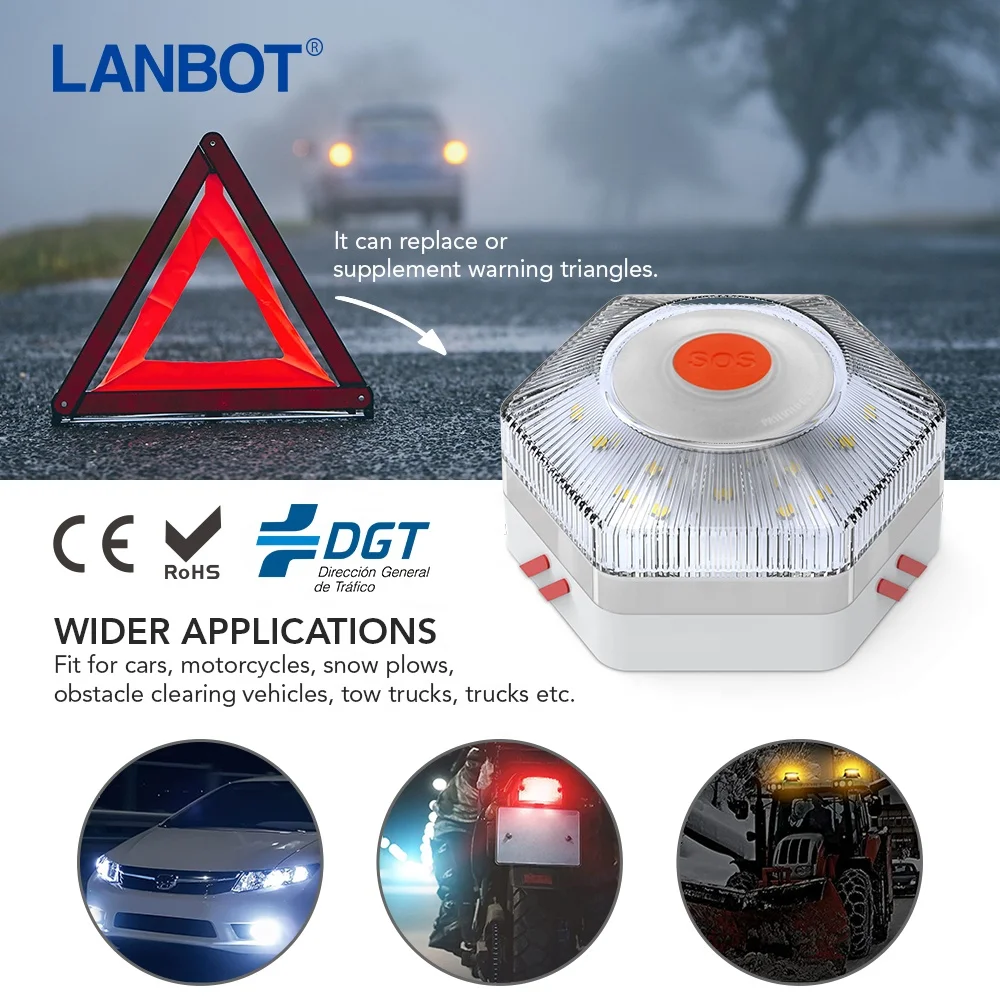 Автомобильный светодиодный мигающий аварийный сигнальный фонарь V16 вспомогательный Techstream автомобильный дренажный для Faros Motor