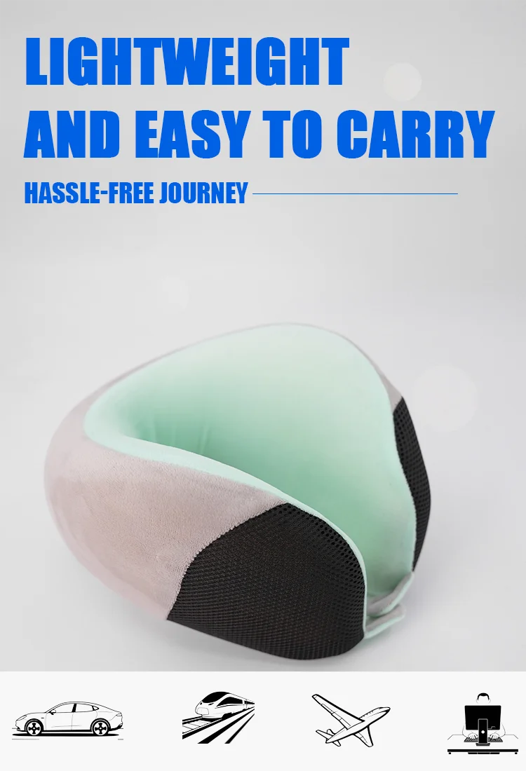 Solid Color OEM Wholesale Best New Products 2025 Car Neck Pillow Neck Support Travel Pillow U Shape Cervical Neck Pillow