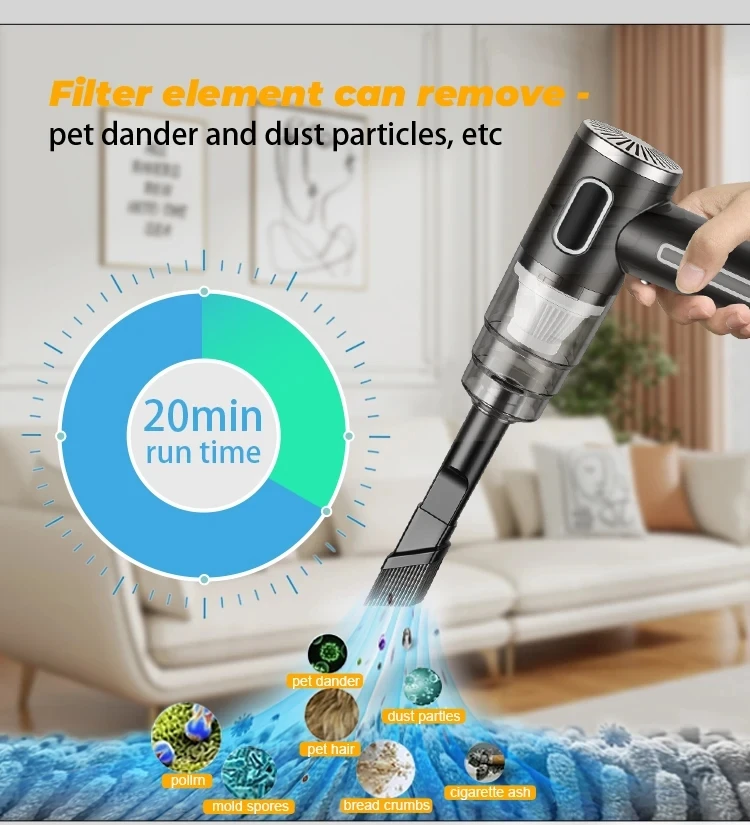 Car Vacuum Cleaner Portable Wired Handheld 120w Auto Vacuum Cleaner
