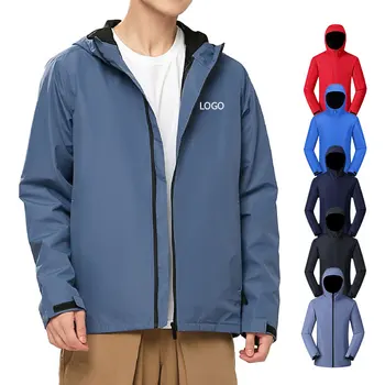 Custom Men Sports Softshell Jackets Grey Outdoor Camping Coats Thermal Waterproof Soft Shell Jacket With Hood