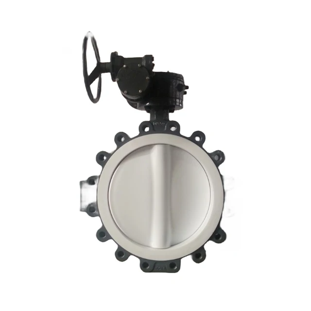 manufacture supplied for chemical medium split body PTFE seat PTFE disc full PTFE lined butterfly valve