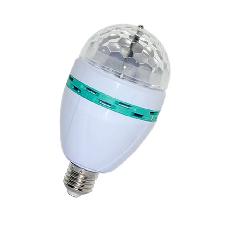 E26 Disco Light Bulb Rotating RGB Party Light Lamp LED Strobe Light Multi Crystal Disco Bulb for Disco Birthday Party Club Bar