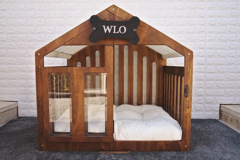 
2021 современный дом для собак модный дизайн собачья будка деревянная мебель для собак 