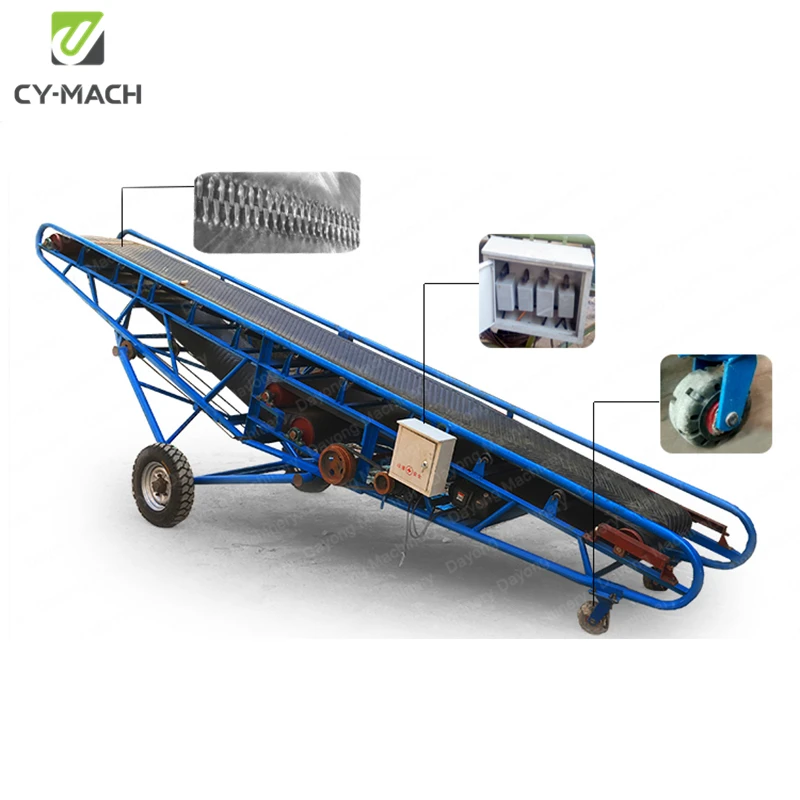 Large Output Portable Soil Sand Manure Belt Equipment Electric Roller Packing Transfer Conveyor for Conveying Chicken Farm