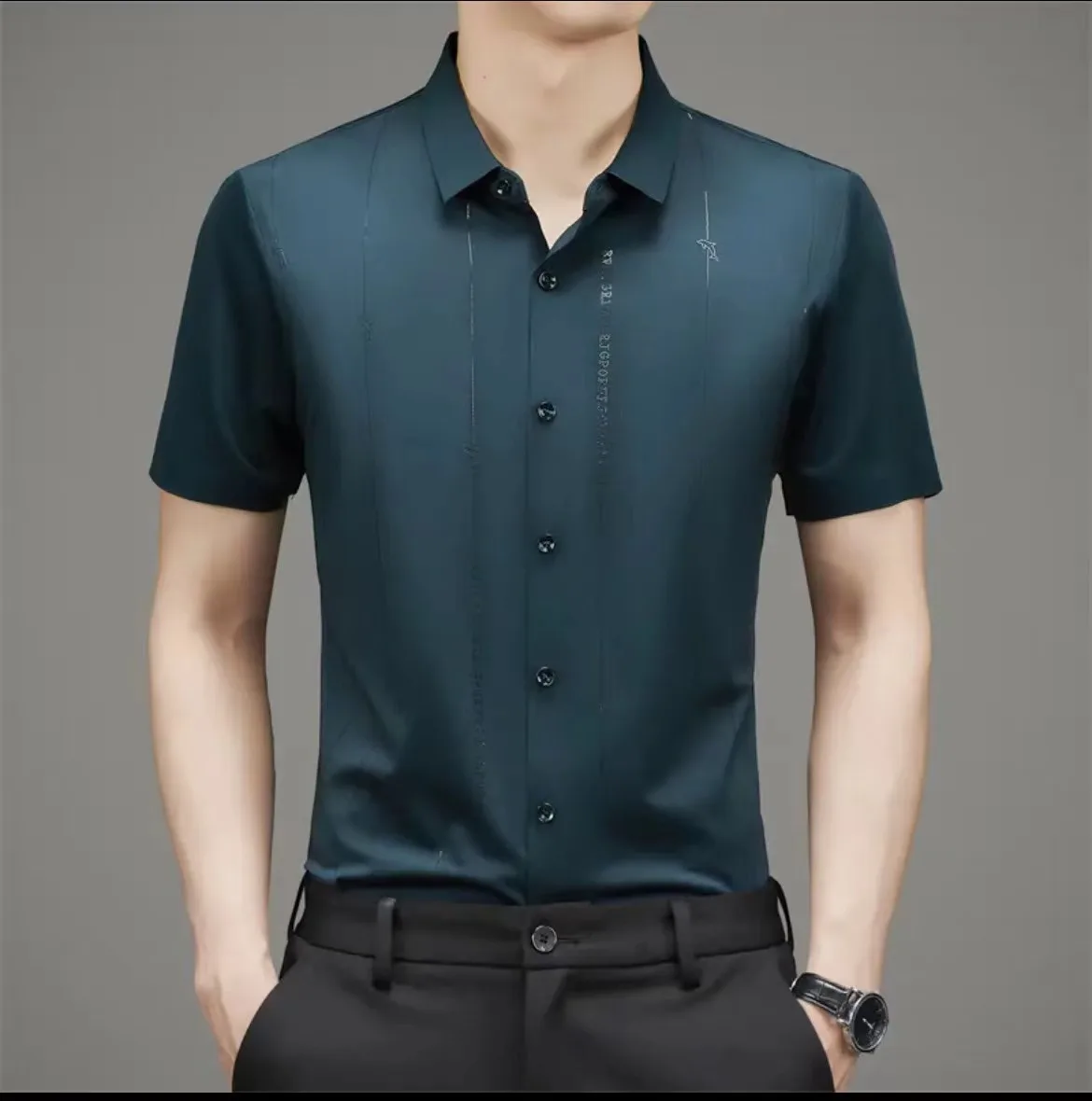 Liu Ming Custom Logo Wholesale Summer New Men Clothing Popular Short Sleeve Turn Down Collar Business Breathable T Shirts