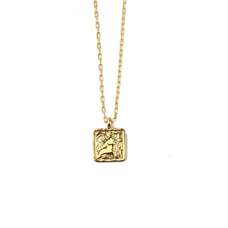 Buy Square Necklace,Gold Medallion 