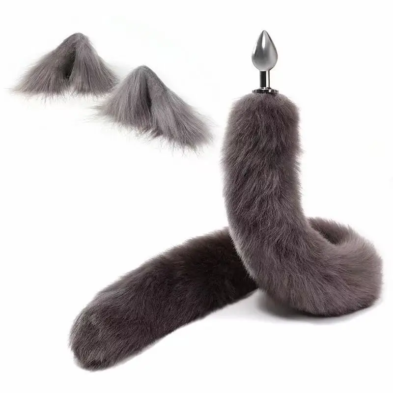 Wholesale Fox Tail Butt Plugs Flirting Masturbation Anal Tail Metal Anal Plug Sex Toys