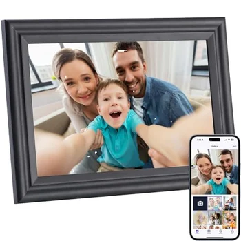 10.1 Inch WiFi Digital Photo Frame 16GB Storage 1280x800 IPS Touch Screen Wall Mountable Clock Function Sharing Pictures Videos