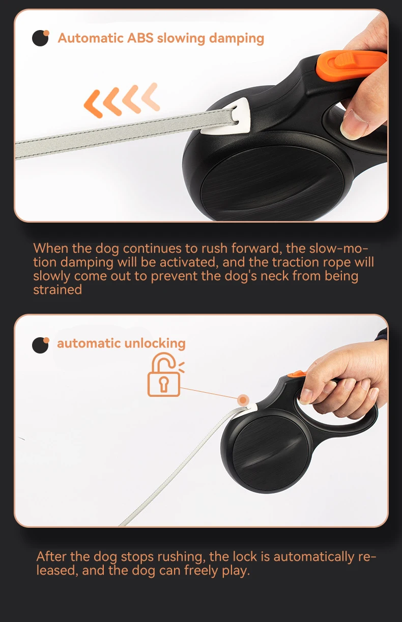 5 Meters Long Leash Walking Dog Rope Out Automatic Retractable Large Dog Anti-blast Dog Chain manufacture