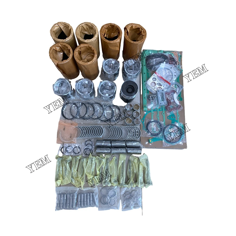 D6AC Rebuild Kit With Piston Ring Bearing Valves Gaskets Piston for Mitsubishi