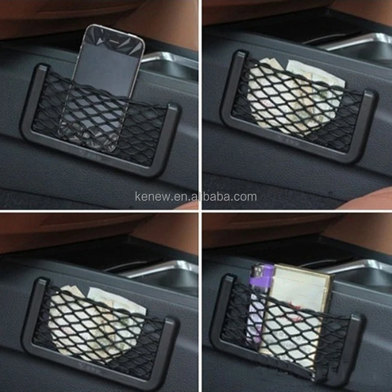 1Pcs Multipurpose Car Seat Side Organizer with Auto Paste Net Pocket Phone Holder and Storage Bag