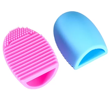 2024 Wholesale Portable Egg Shape Silicone Makeup Brush Cleaning Brush Wash Tool