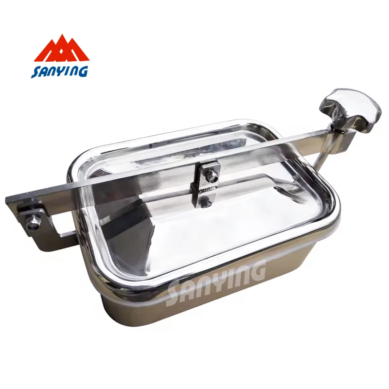 SS304 316 Elliptical Oval Quick Opening Non Pressure Sanitary Manhole Cover Stainless Steel Manway Manufacturers