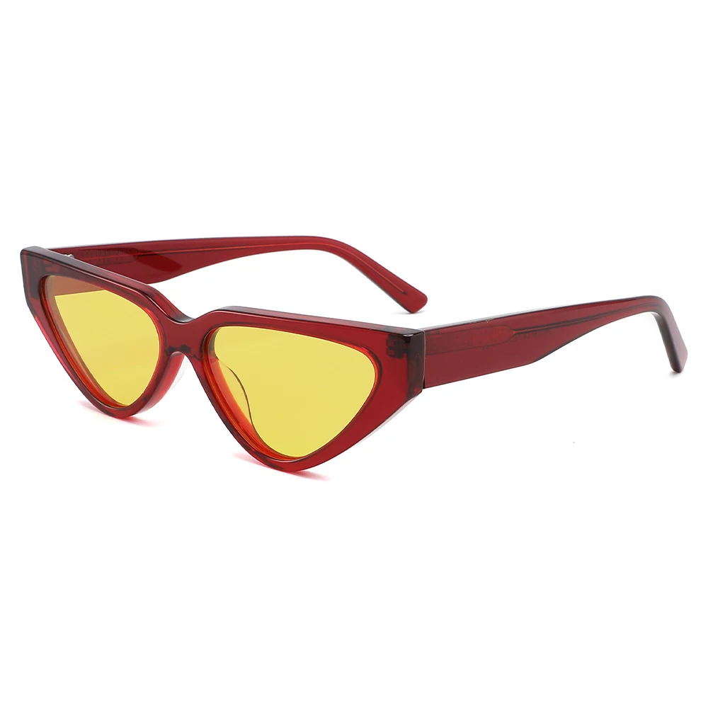 YDMB1036 Odm Retro Triangle Elegant Womens Acetate Frame Sunglasses Cat Eye