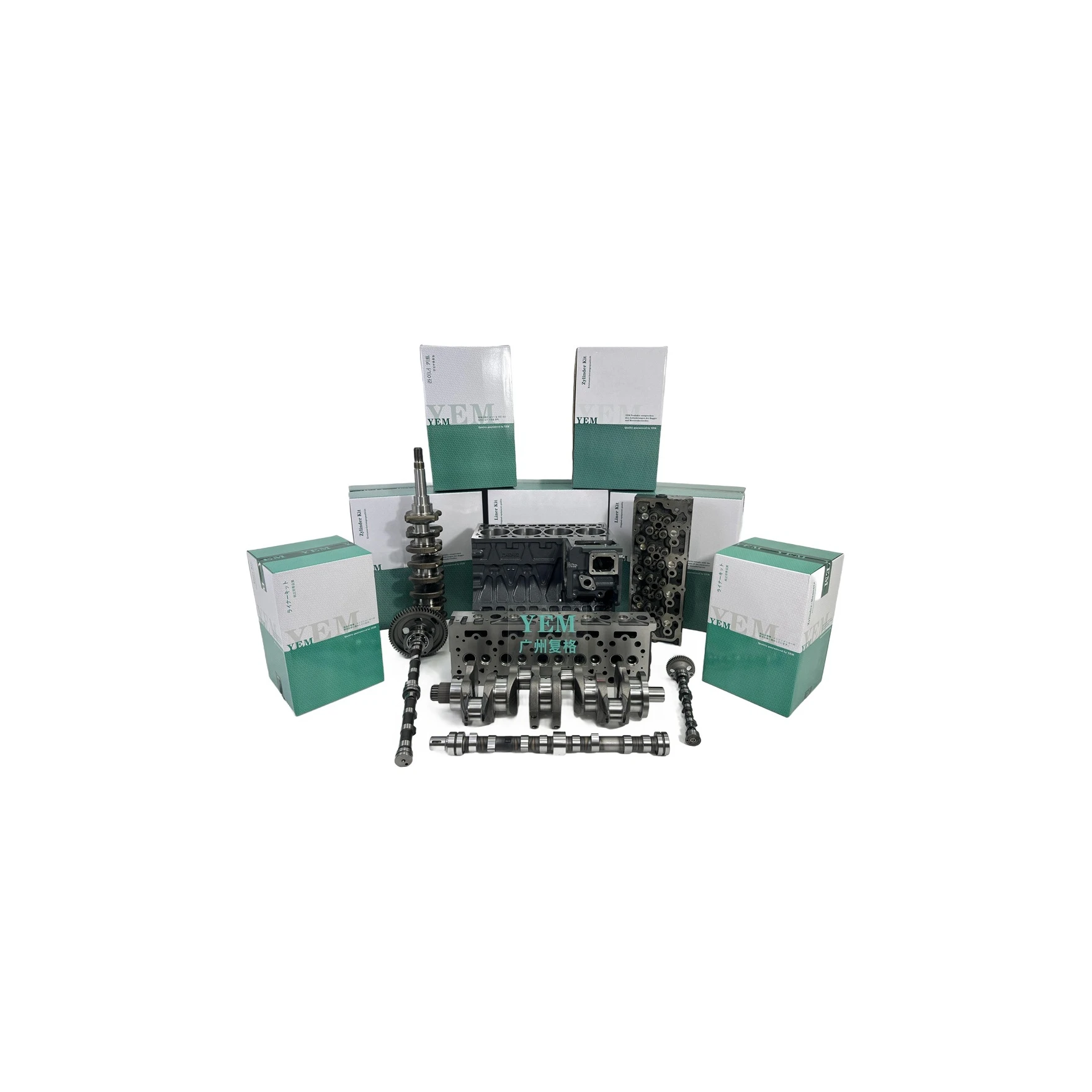For Doosan P180 P222LE PC22IE Cylinder Block Cylinder Head Crankshaft Camshaft Diesel Engine Spare Parts