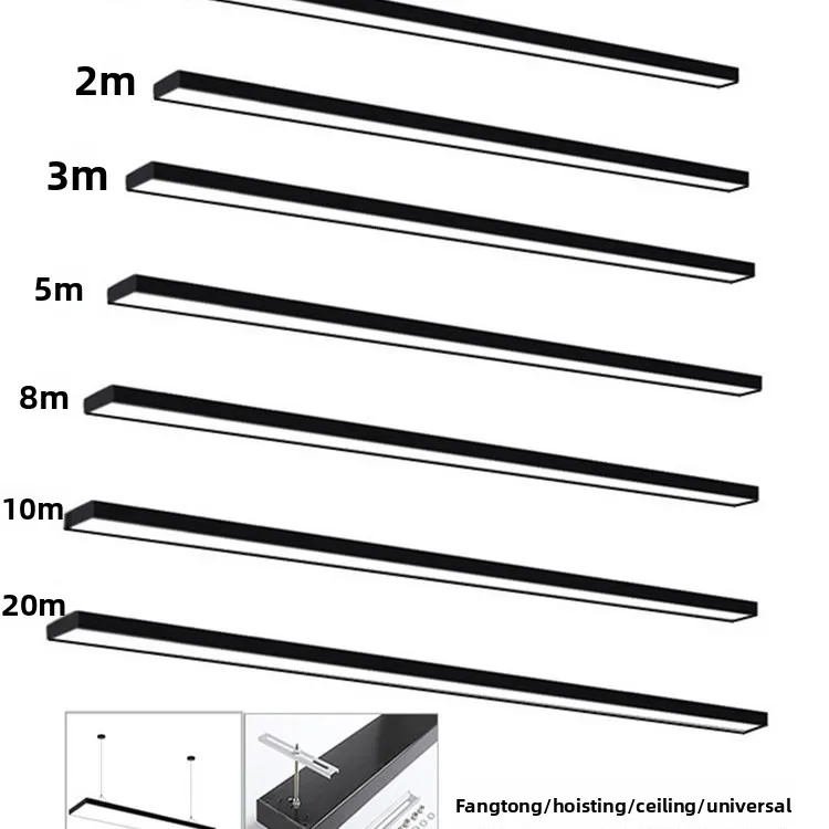 Individuelle nahtlose Zusammensetzung von LED-Linearsystemen, quadratisches Rohr als Deckenleuchte – speziell für Supermärkte, Büros und Fitnessstudios – Streifenleuchte mit 3 Jahren Garantie