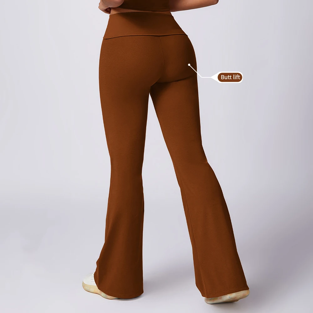 New Workout Clothing Wide Leg High Waist Scrunch Butt Women Yoga Leggings With Custom Logo Sports Fitness Pant Leggings Ladies