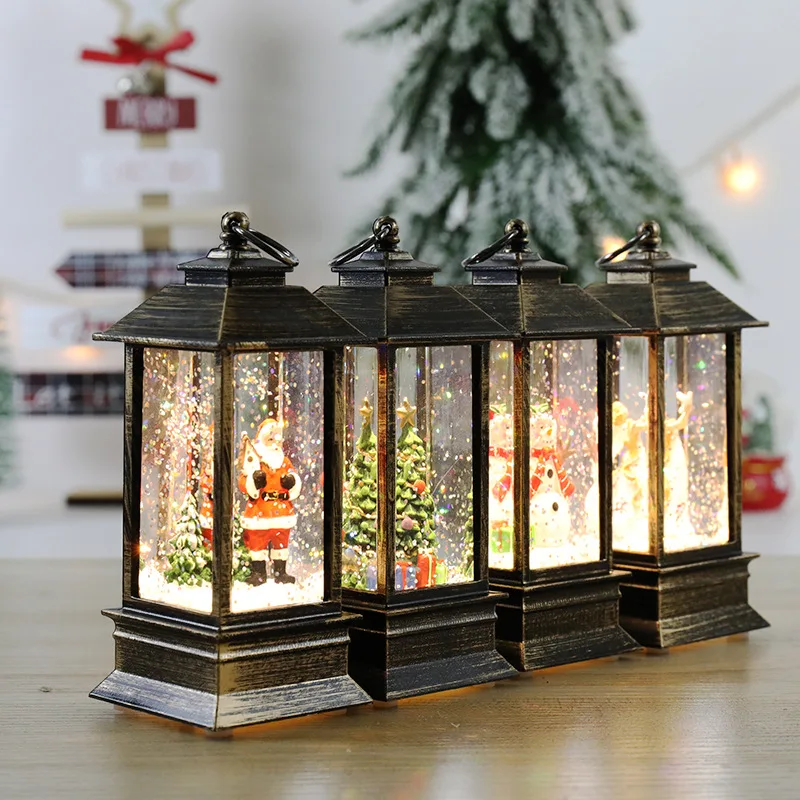 2024 Neu: Weihnachts-Schneekugel LED Laterne mit Musikbox Deko