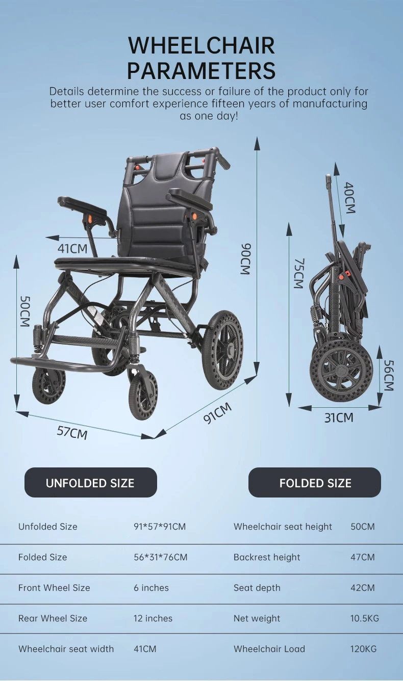 Foldable Traveling Electric Folding Powerful Wheelchair Portable Lightweight Dual Controller wheelchair electric powerchairs manufacture