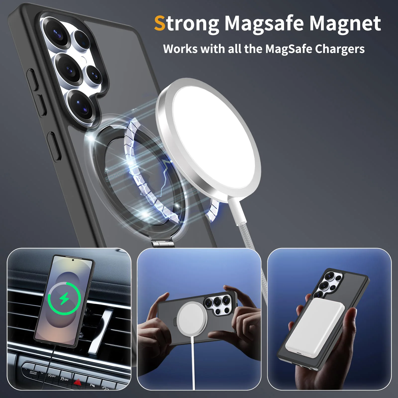 product laudtec protective matte ring bracket magnetic case for samsung s25 ultra stand and skin feeling for s25 edge mobile phone case-7