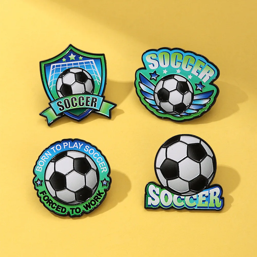 OEM ODM Soccer Badge Alloy Pin Five Major Leagues Fans Commemorative Gift Brooch