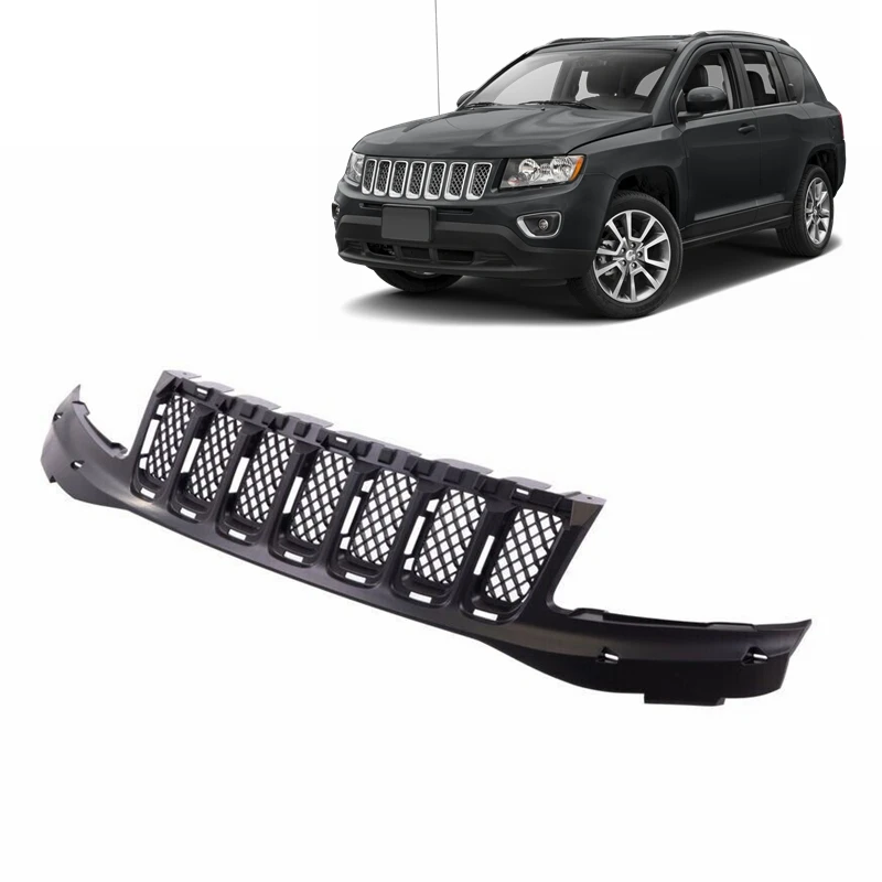 OEM auto parts car body kit grey silver chrome full black front bumper upper grille for Jeep compass 2011-2017