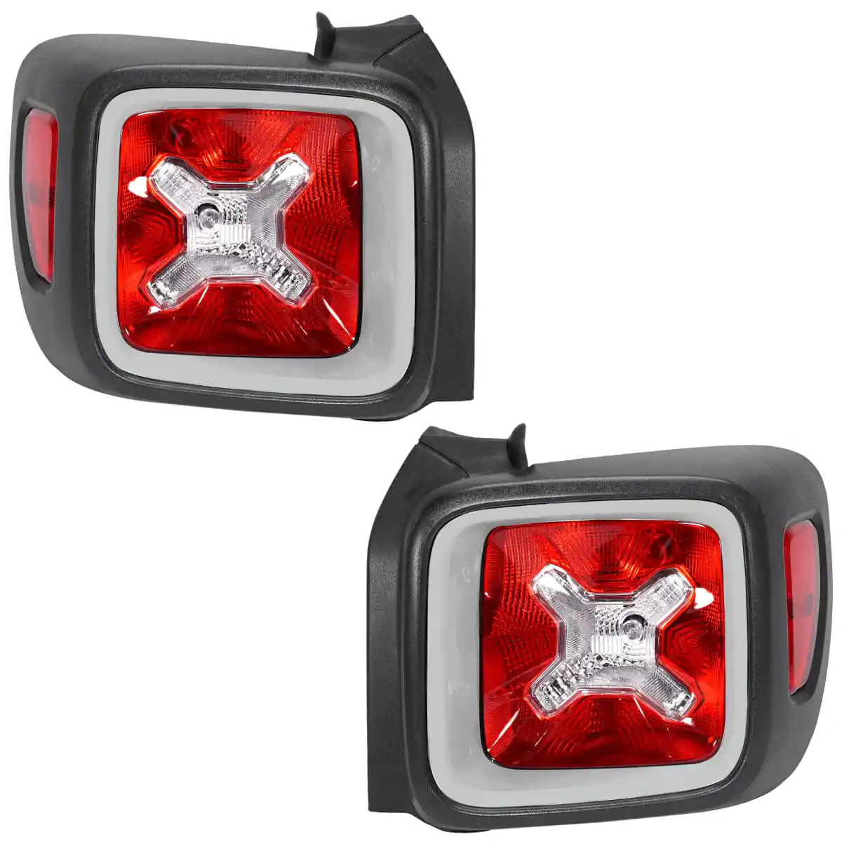 Car taillight for 2019 Jeep Renegade North Driver and Passenger Side Tail Lights With bulb Halogen taillamp Silver Bezel Type