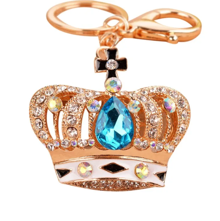 Charming Rhinestones Queen Crown Keychain Handbag Crystal Blingbling Keyring