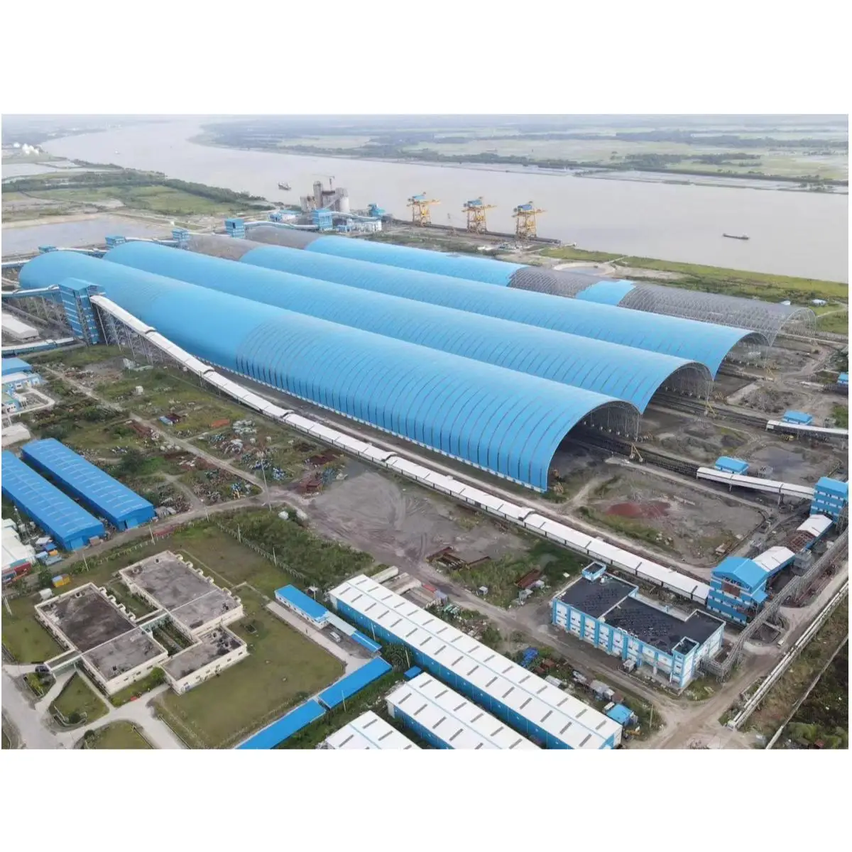 Steel Space Frame Grid Structure Coal Yard Bunker Shed Dome Industrial Storage House