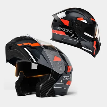 Stock Available HD Double Lens AD Motorcycle Open Face Helmet with Dual Visor ABS Material DOT Authenticated Motorbike Helmet