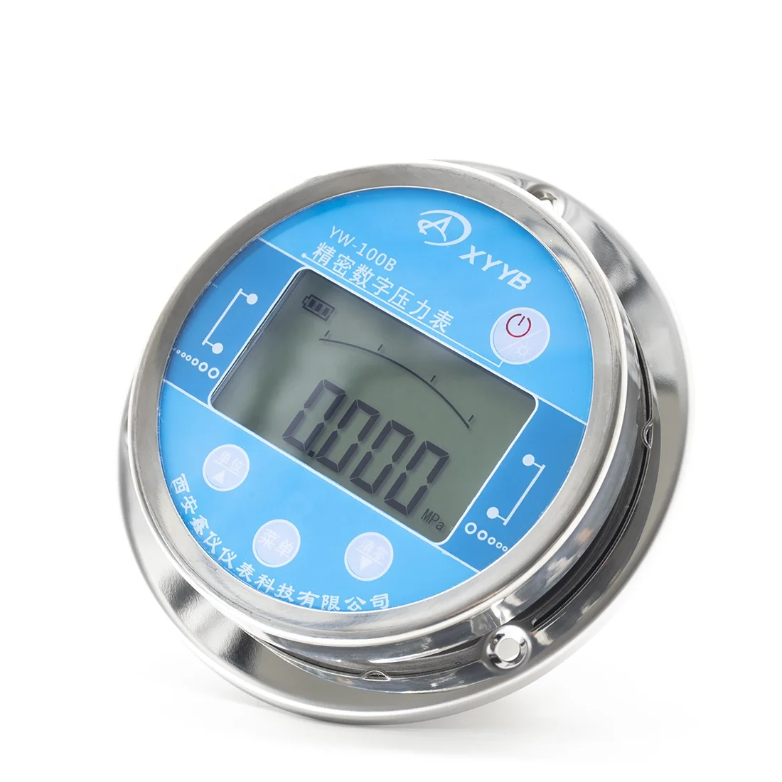 Panel Mount Digital Manometer MPa Bar Mbar Psi Central Back Flat Digital Pressure Gauge