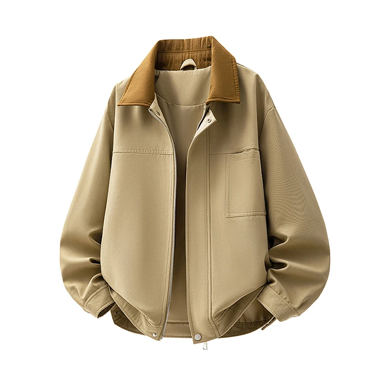 Color-blocked collar plus size men's waterproof windproof loose casual jacket