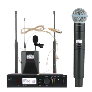 ULXD4 Stage outdoor Performance uhf handheld headset lavalier microphone wireless microphone professional uhf,Metal mic