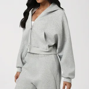 Long Sleeve Breathable Plus Size Women's Sport Hoodie with Front Logo for Fitness Pilates Running Gym