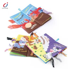 Chengji Children Tail Cloth Book Montessori Baby Cognitive Enlightenment Cartoon Animal Sensory Touchable Cloth Book with Sound