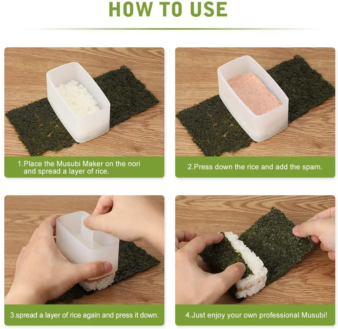 4 Pieces Musubi Maker Press Molds Non-Stick Spam Musubi Maker Non-Toxic  Sushi Making Kit