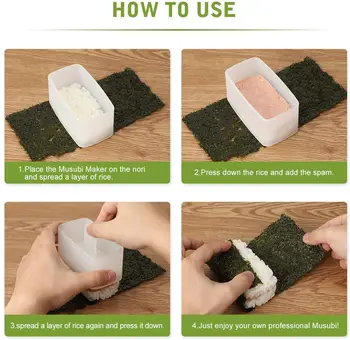 Onigiri Mold, 3 Pack Rice Mold Musubi Maker Kit, Non Stick Spam Musubi  Maker.