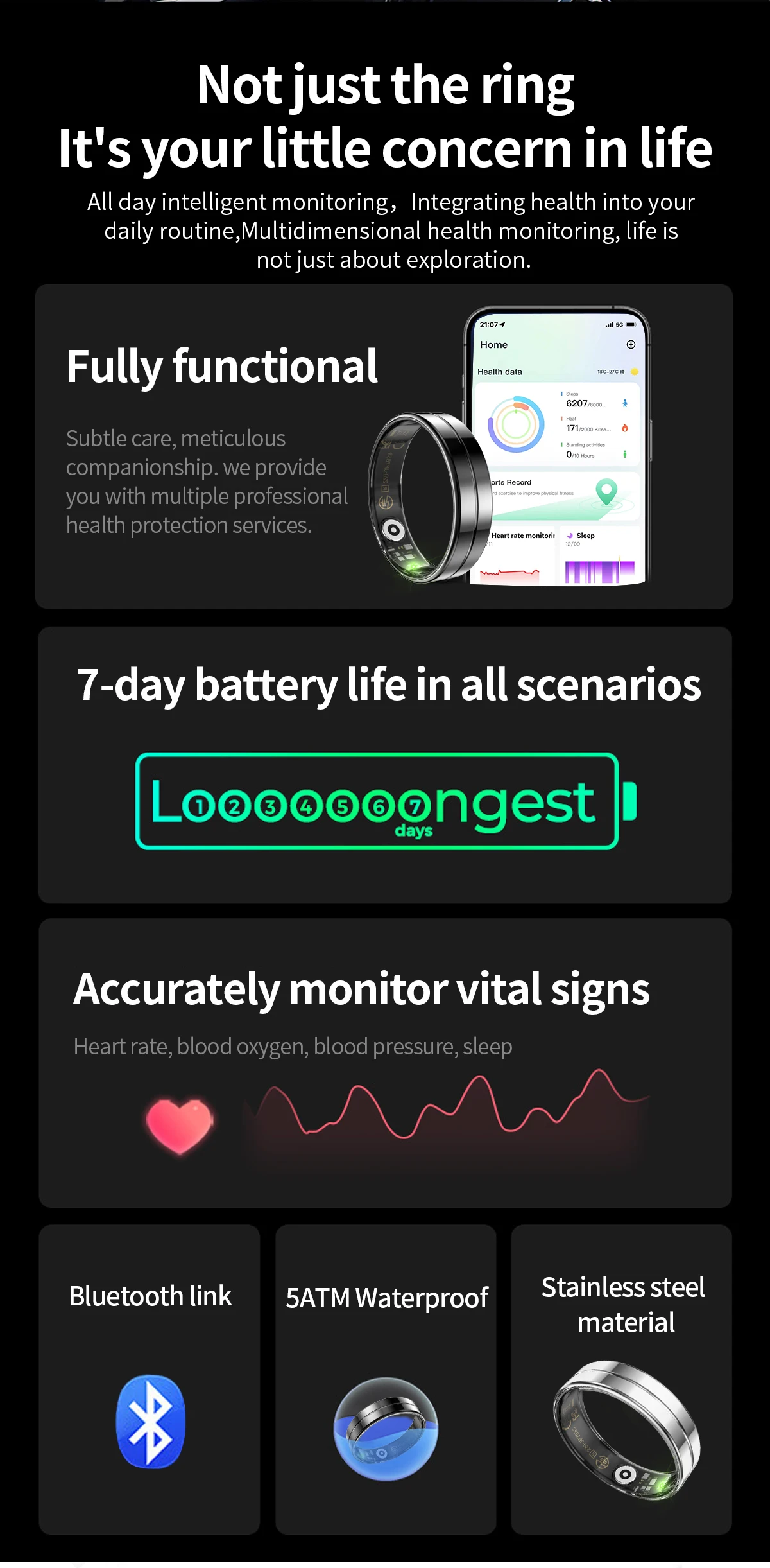 Chinese factory supplier supply  2025 R11 Stainless Steel Smart Ring Heart Rate Blood Pressure Blood Oxygen Sleep Monitoring Waterproof Women Men Smart Rings - Buy Stainless Steel Smart Ring Women Men Smart Rings health Sleep Tracking Rings