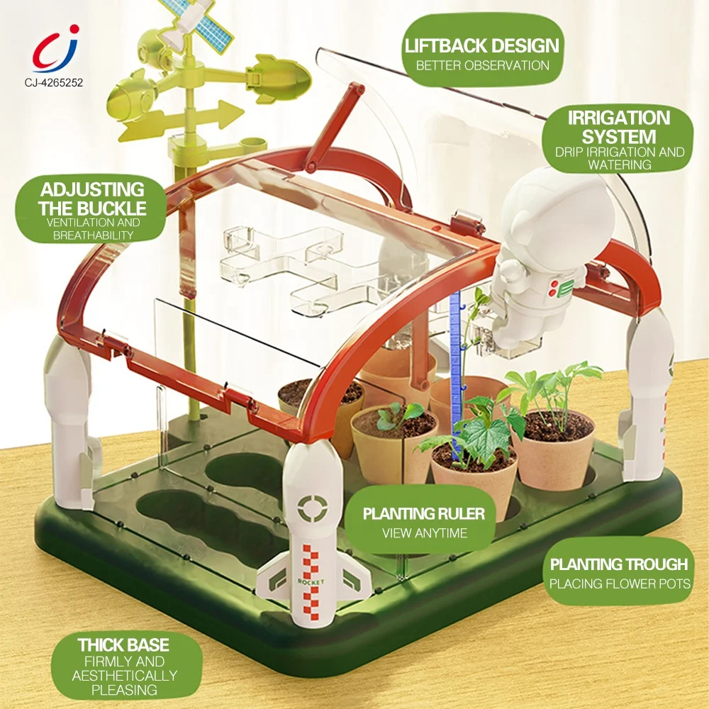 Chengji Kids Planting Kit Play Set Educational Stem Diy Plant Growing Sunshine Room Science Experiment Greenhouse Toys