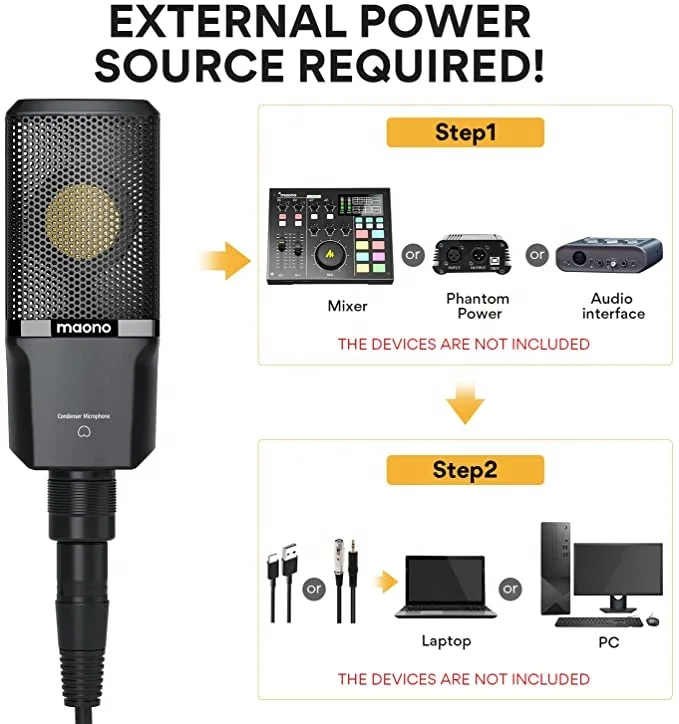 MAONO XLR コンデンサーマイク 34mm大型ダイアフラム付き 【公式通販】
