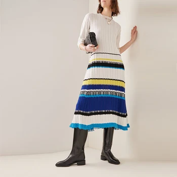 Hot Selling Fashion Designed Long Sleeves Ribbed Knitted Oversized Midi Dress For Women